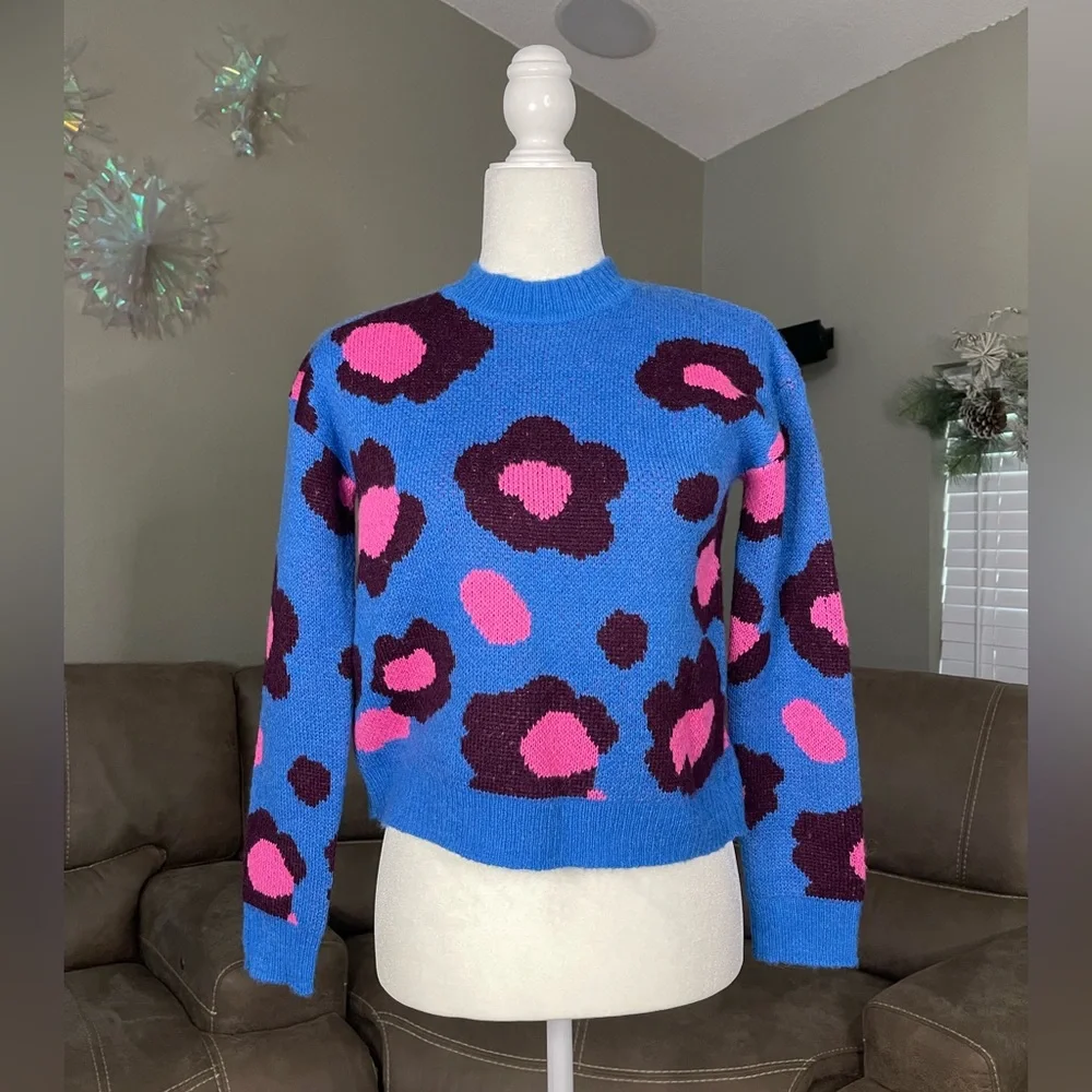 NWT Lilly Pulitzer Ferrara Sweater I’m Blue Flare Growl & Prowl Sz XXS Summer - Picture 5 of 11